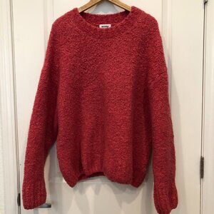 WEEKDAY Sweden Oversize Large Cozy Watermelon Wool Alpaca Poly Sweater Dark Pink